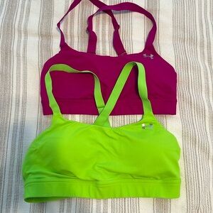 Under Armour Eclipse Sports Bra lot. Pink and neon green. Size Small/medium